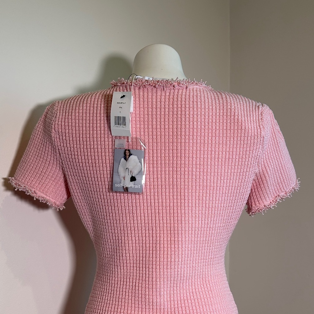 Self-Portrait Pink Textured Dress - Picture 8 of 15